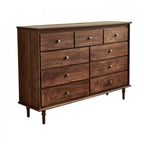 Ensemble commode en bois de noyer de style milieu du siècle avec grand espace de rangement