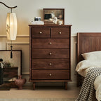 Ensemble commode en bois de noyer de style milieu du siècle avec grand espace de rangement
