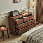 Ensemble commode en bois de noyer de style milieu du siècle avec grand espace de rangement