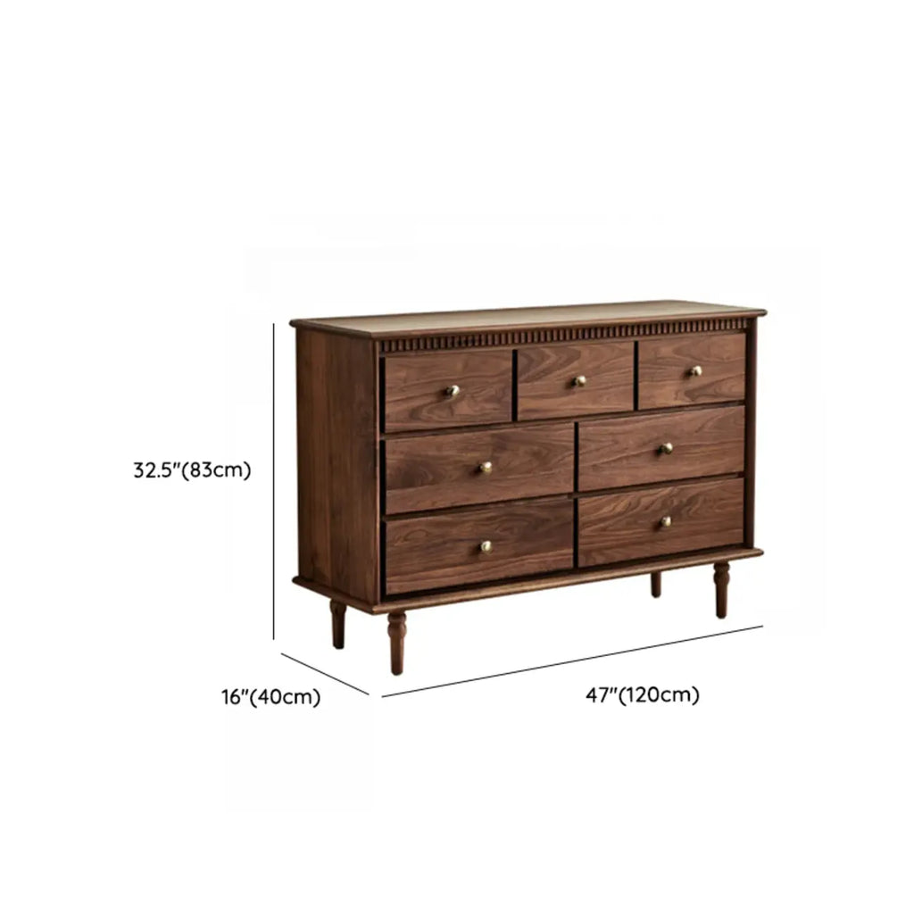 Ensemble commode en bois de noyer de style milieu du siècle avec grand espace de rangement