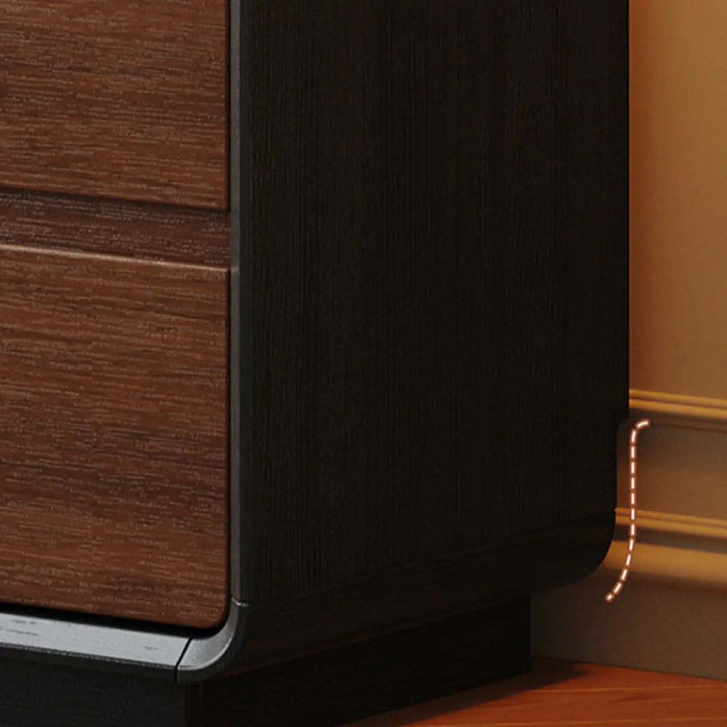 Comò in Legno Ispirato all'Art Déco con Intagli Geometrici