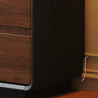 Comò in Legno Ispirato all'Art Déco con Intagli Geometrici