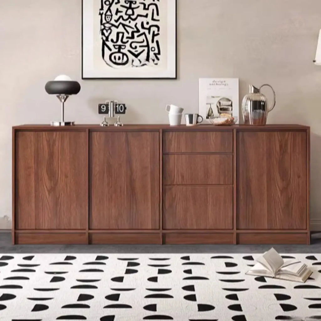 Buffet moderne en bois avec étagère et portes modulables