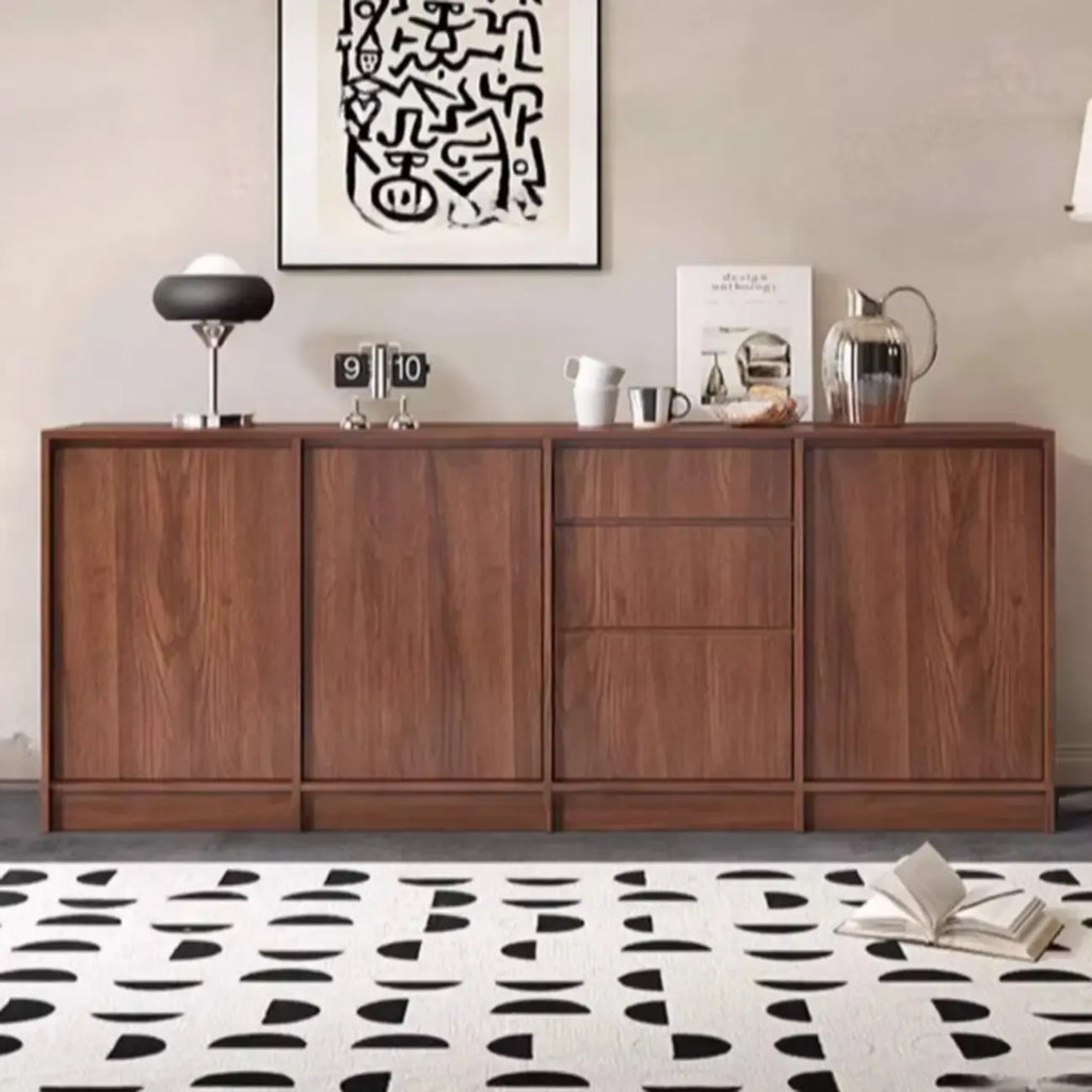 Buffet moderne en bois avec étagère et portes modulables
