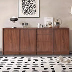 Buffet moderne en bois avec étagère et portes modulables