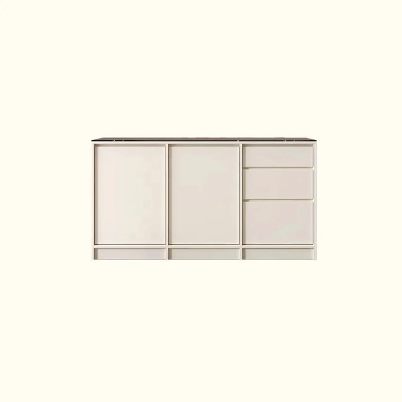 Buffet moderne en bois avec étagère et portes modulables