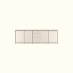 Buffet moderne en bois avec étagère et portes modulables