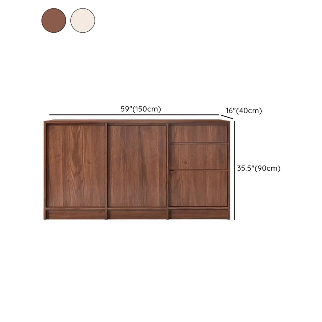 Buffet moderne en bois avec étagère et portes modulables