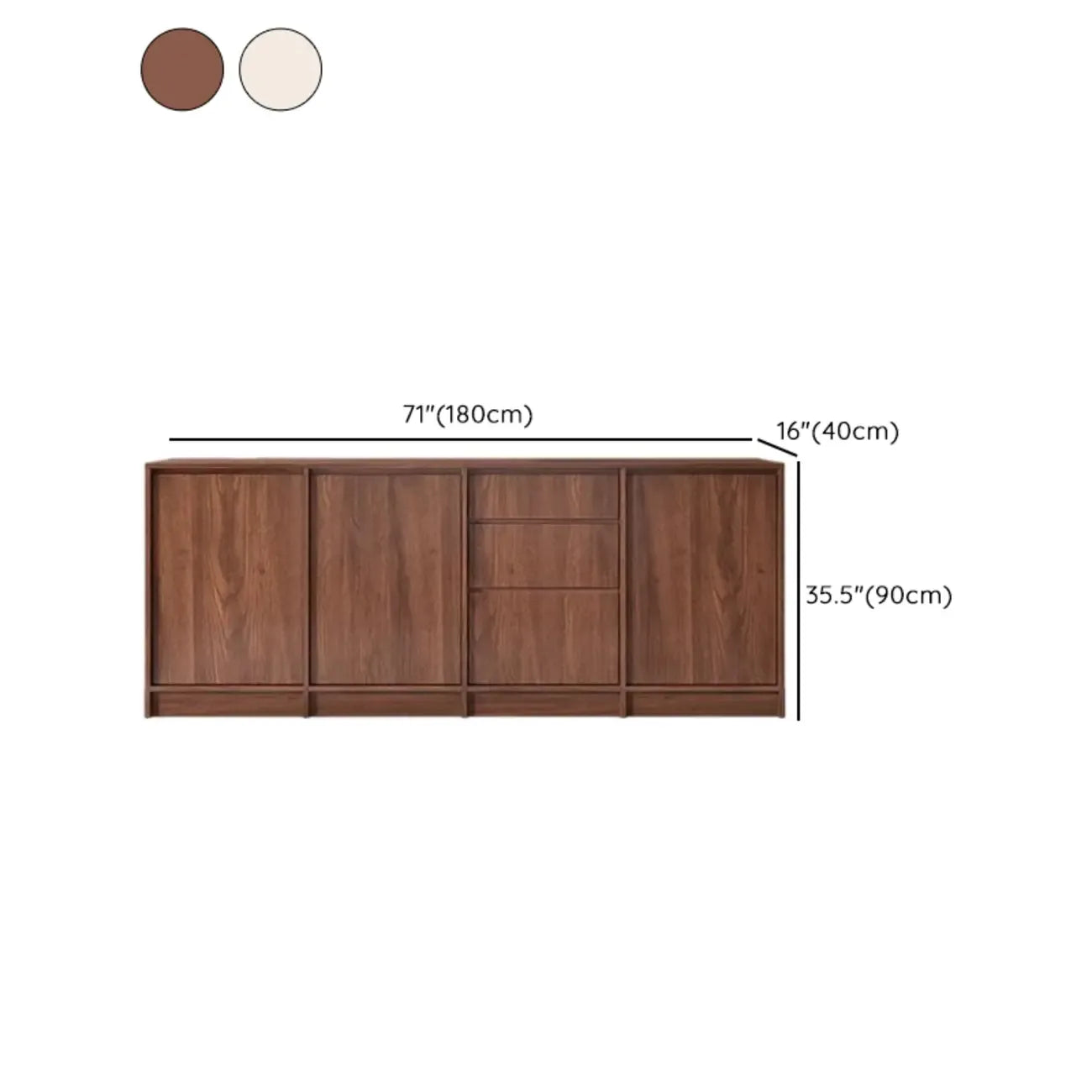 Buffet moderne en bois avec étagère et portes modulables