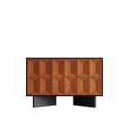 Armoire de rangement en bois de style moderne du milieu du siècle avec 4 portes