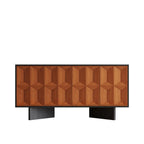 Armoire de rangement en bois de style moderne du milieu du siècle avec 4 portes