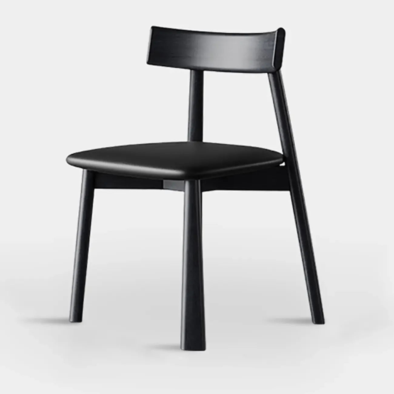 Chaise de salle à manger moderne à dossier bas, revêtue de similicuir