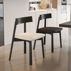 Chaise de salle à manger moderne à dossier bas, revêtue de similicuir