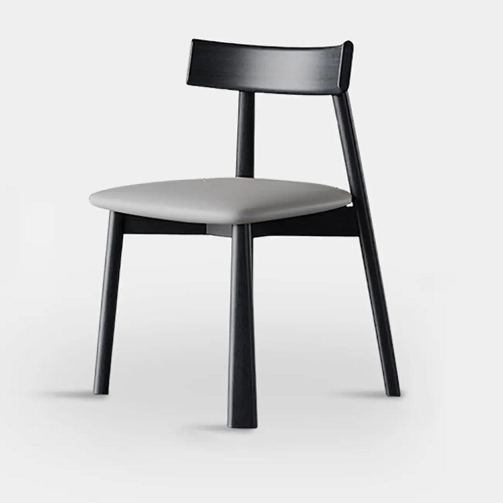 Chaise de salle à manger moderne à dossier bas, revêtue de similicuir