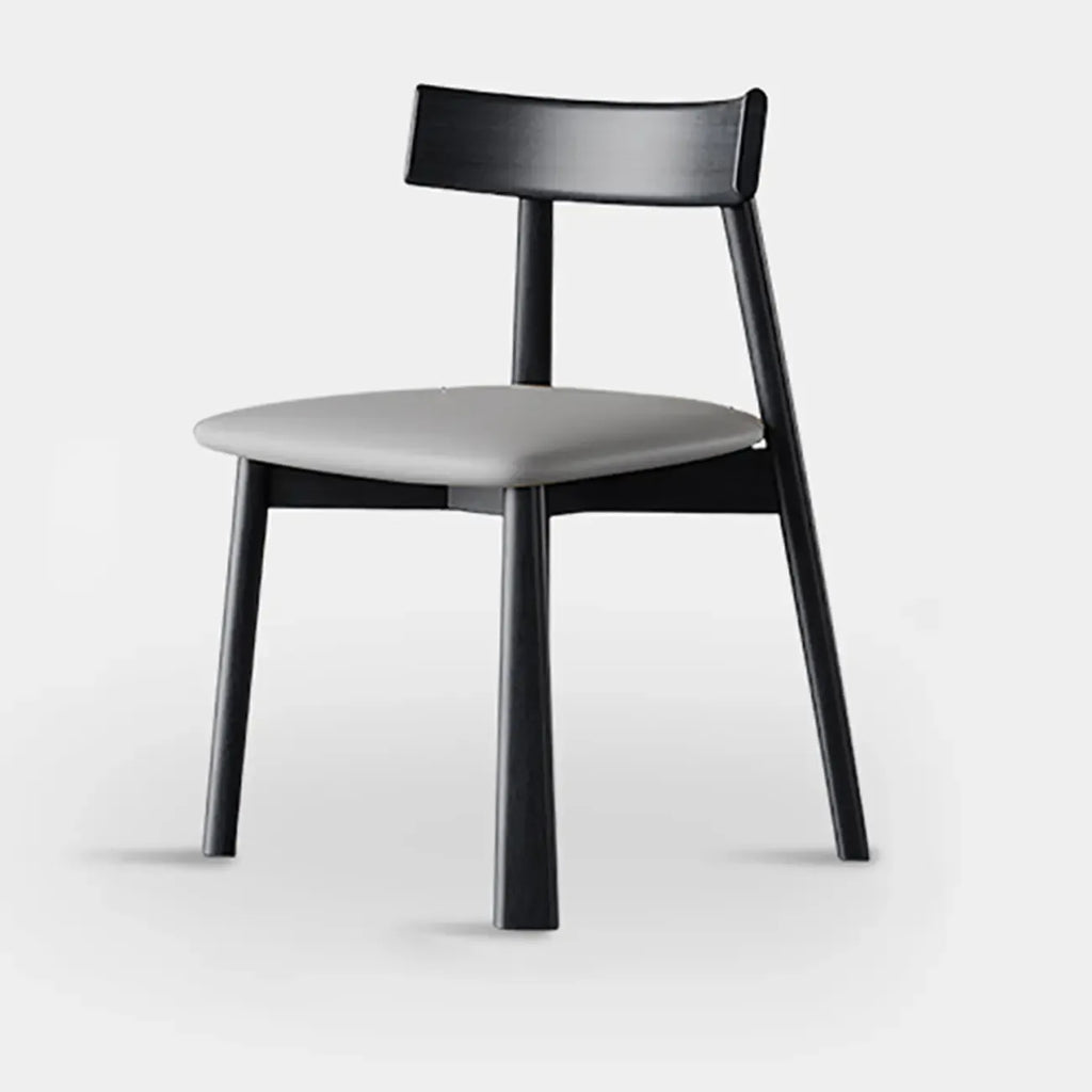 Chaise de salle à manger moderne à dossier bas, revêtue de similicuir