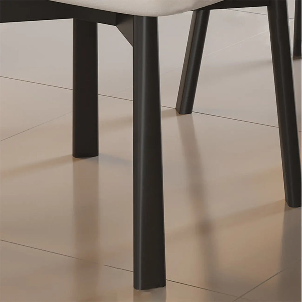 Chaise de salle à manger moderne à dossier bas, revêtue de similicuir