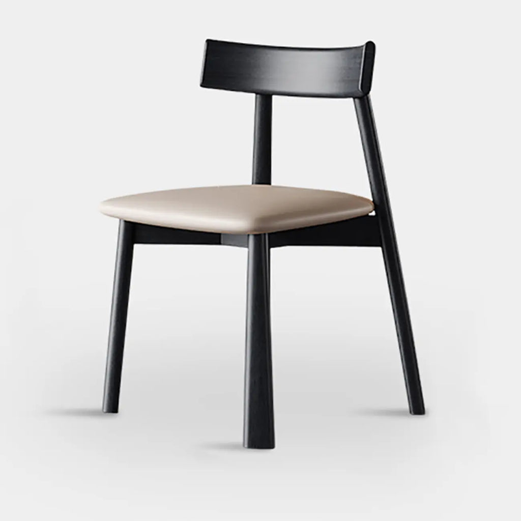 Chaise de salle à manger moderne à dossier bas, revêtue de similicuir