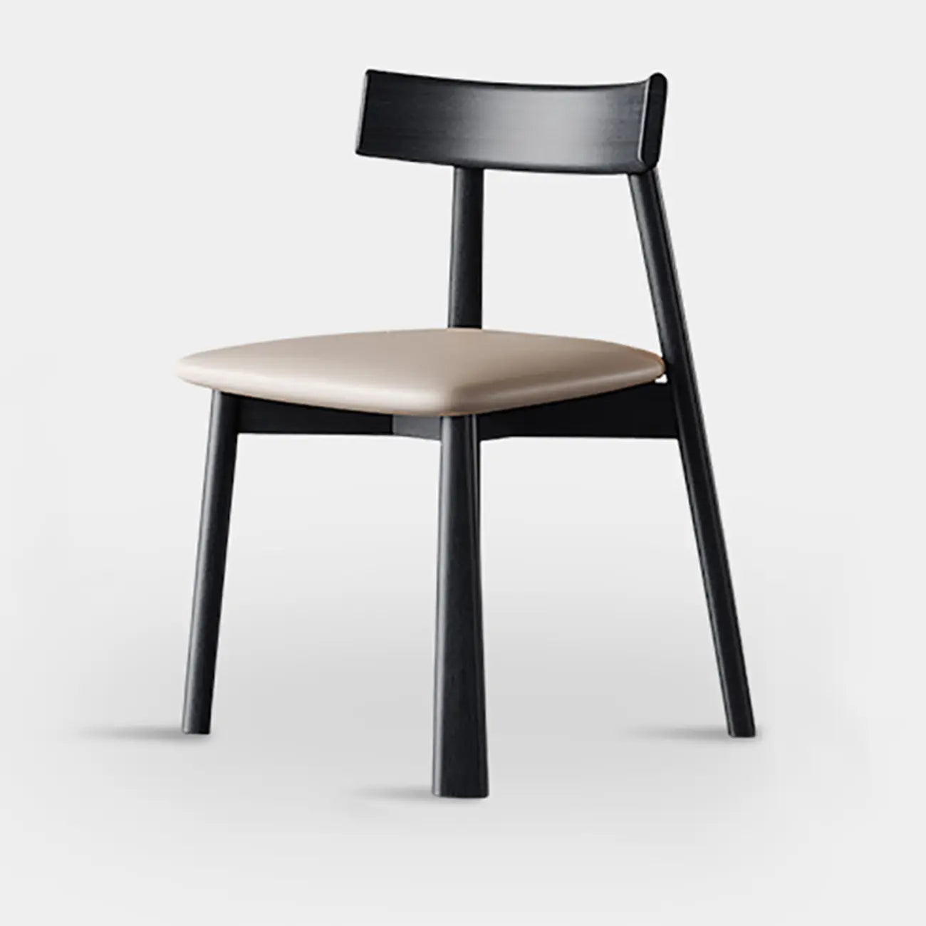 Chaise de salle à manger moderne à dossier bas, revêtue de similicuir