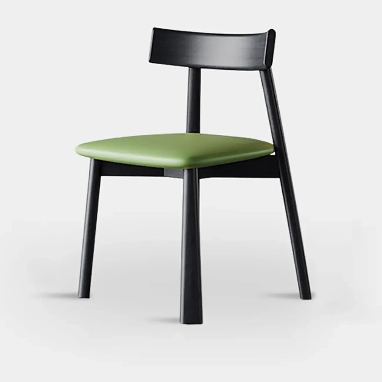 Chaise de salle à manger moderne à dossier bas, revêtue de similicuir