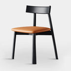 Chaise de salle à manger moderne à dossier bas, revêtue de similicuir