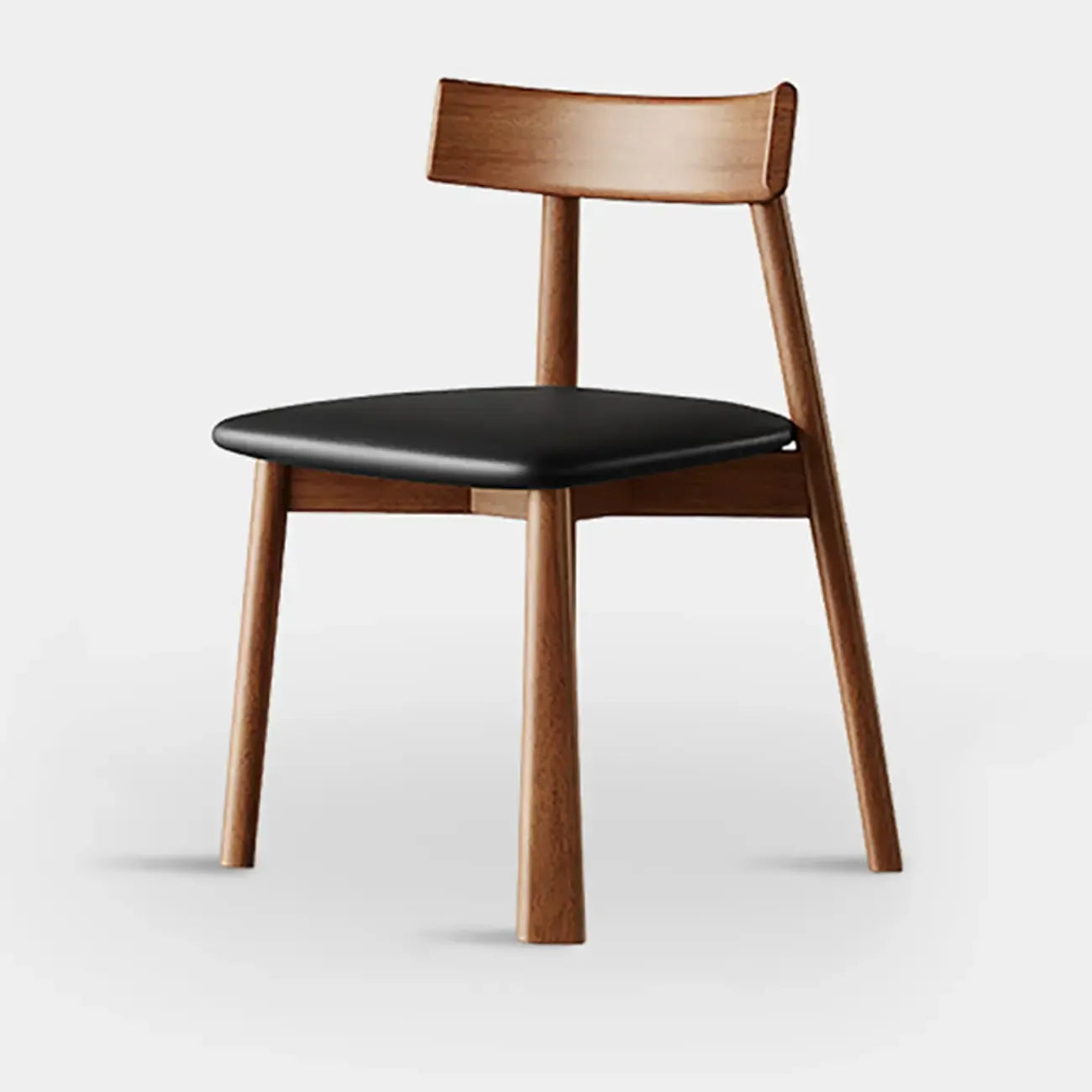Chaise de salle à manger moderne à dossier bas, revêtue de similicuir