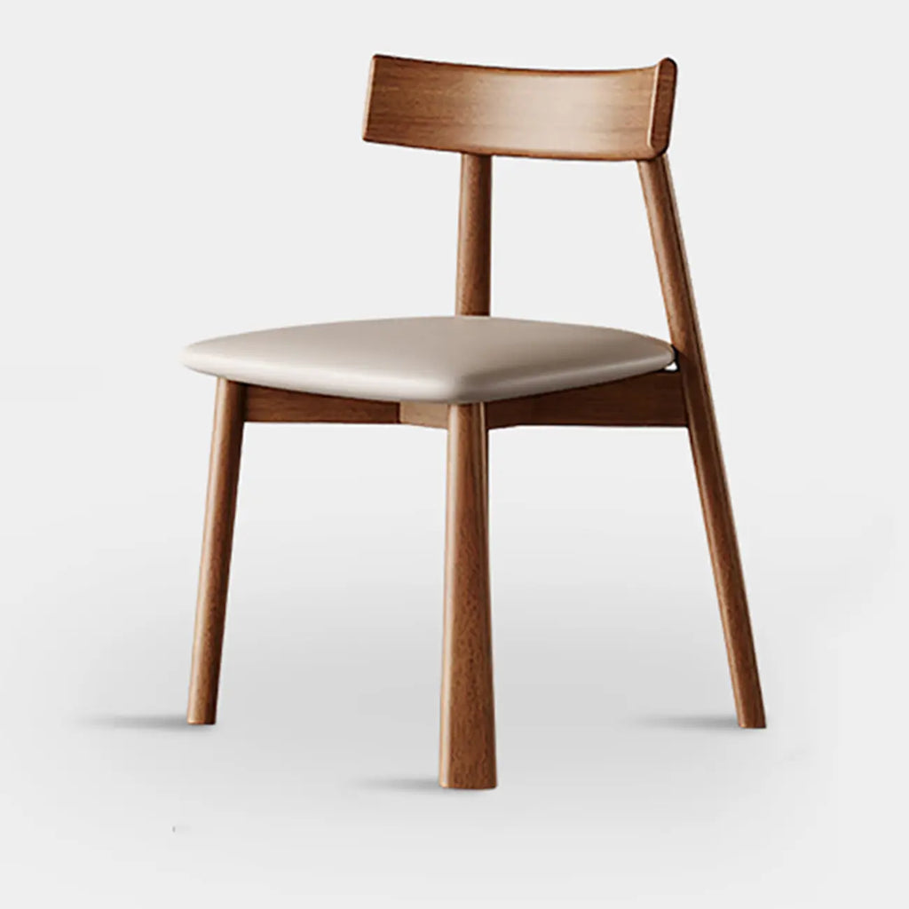 Chaise de salle à manger moderne à dossier bas, revêtue de similicuir