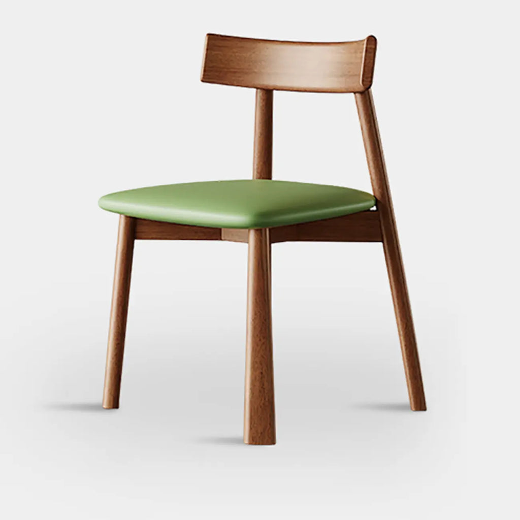 Chaise de salle à manger moderne à dossier bas, revêtue de similicuir