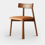 Chaise de salle à manger moderne à dossier bas, revêtue de similicuir
