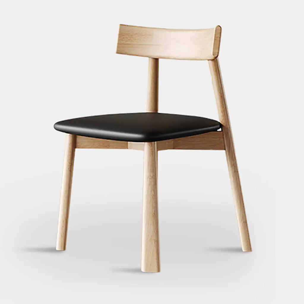 Chaise de salle à manger moderne à dossier bas, revêtue de similicuir