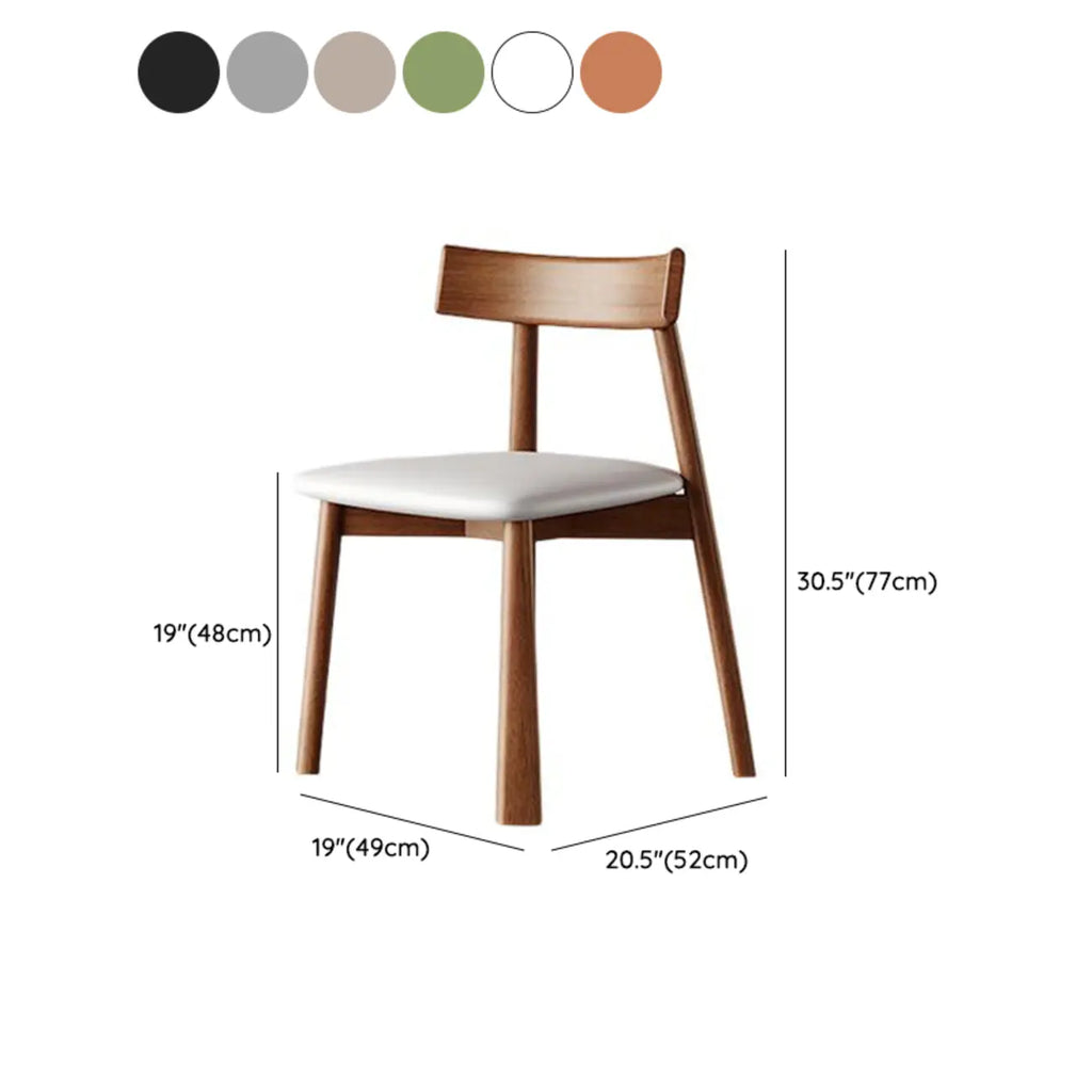 Chaise de salle à manger moderne à dossier bas, revêtue de similicuir