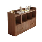 Bibliothèque cubique horizontale moderne en bois brun avec rangement