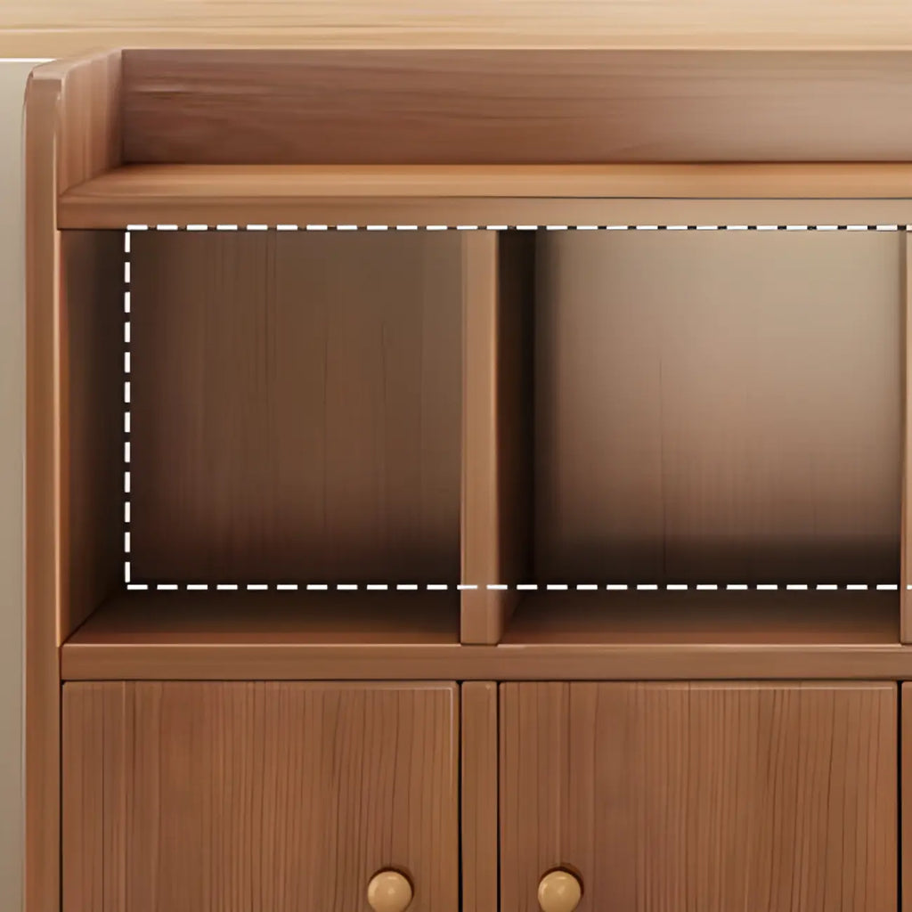 Bibliothèque cubique horizontale moderne en bois brun avec rangement
