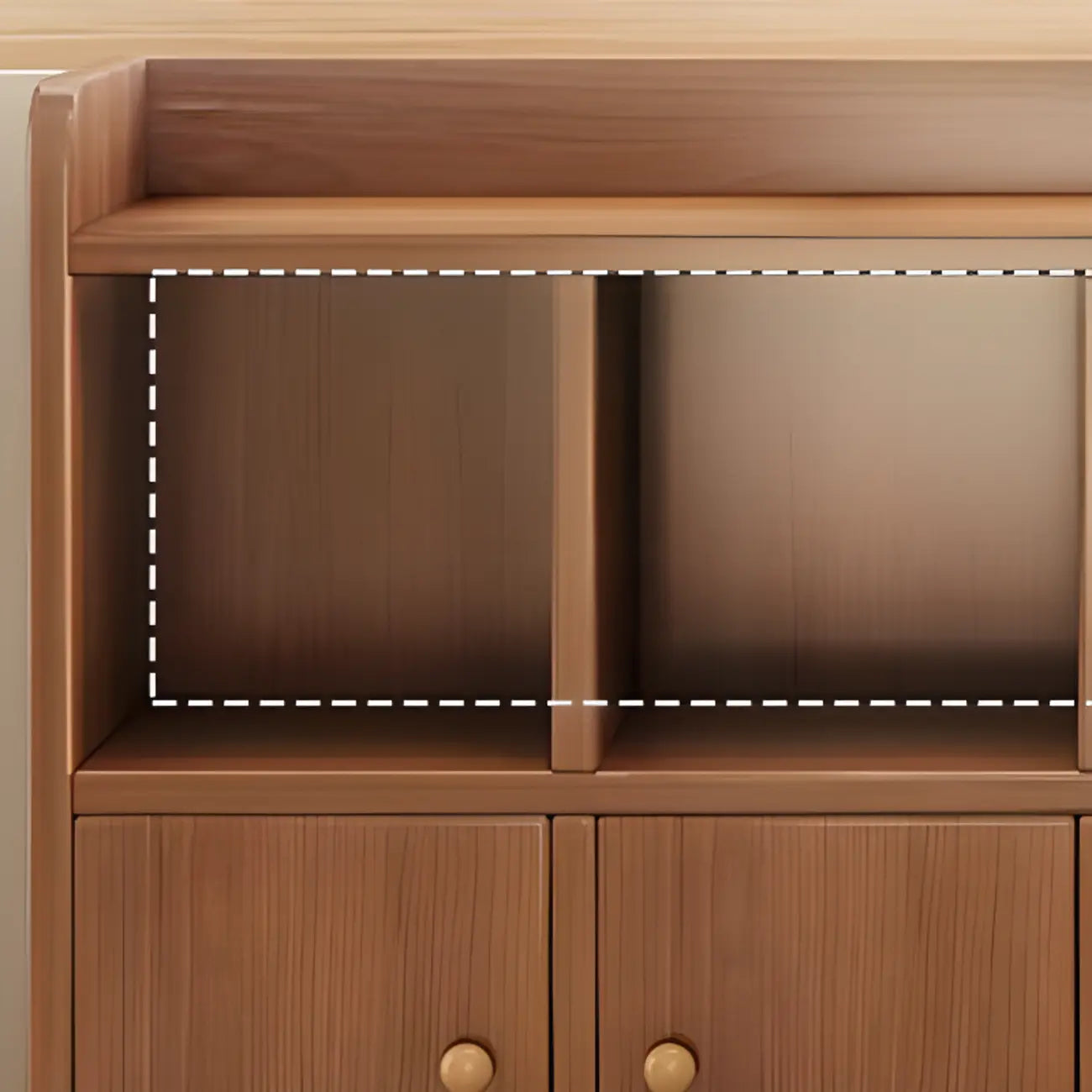 Bibliothèque cubique horizontale moderne en bois brun avec rangement
