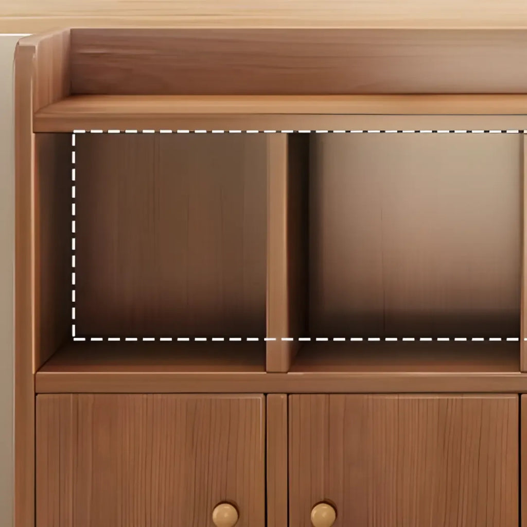 Bibliothèque cubique horizontale moderne en bois brun avec rangement