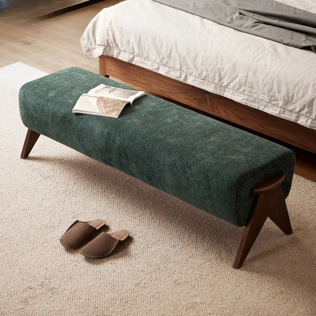 Banc de chambre moderne capitonné vert émeraude