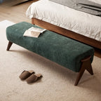 Banc de chambre moderne capitonné vert émeraude