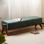 Banc de chambre moderne capitonné vert émeraude