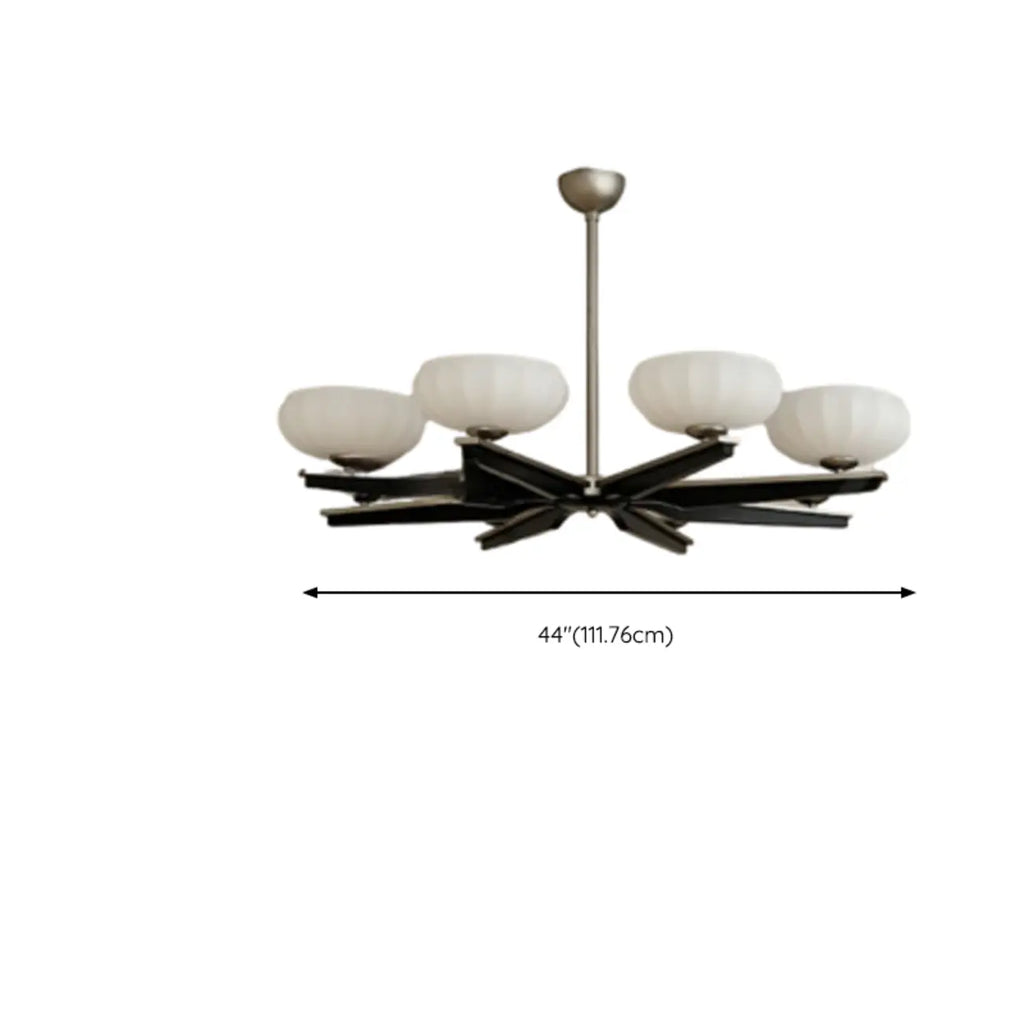 Lustre linéaire moderne en verre doré en forme de fleur