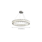 Lustre moderne en perles de verre circulaires dorées et cristal