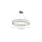 Lustre moderne en perles de verre circulaires dorées et cristal