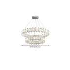Lustre moderne en perles de verre circulaires dorées et cristal