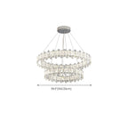 Lustre moderne en perles de verre circulaires dorées et cristal