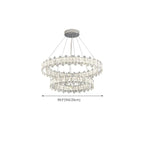 Lustre moderne en perles de verre circulaires dorées et cristal