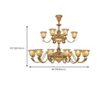 Lustre élégant en cristal et verre doré à motif floral