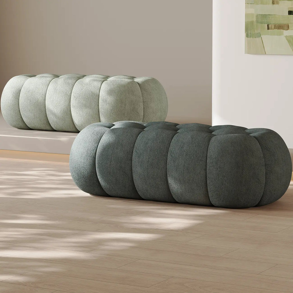 Banc de chambre contemporain en forme de nuage, recouvert de tissu