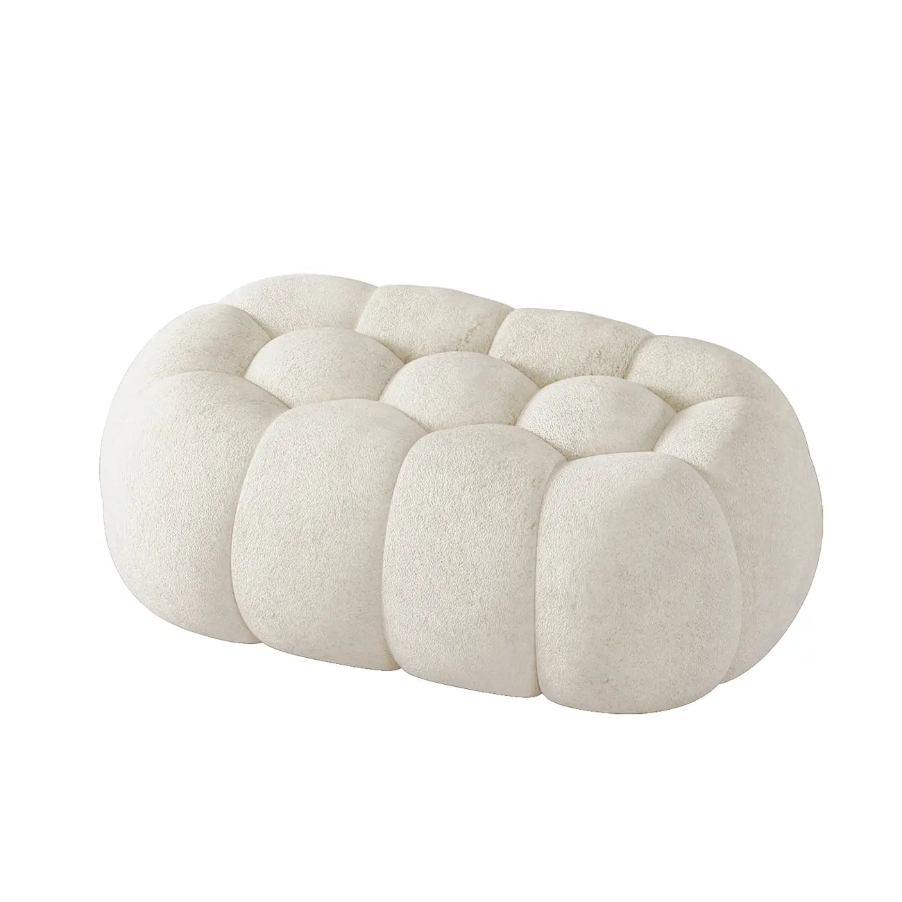 Banc de chambre contemporain en forme de nuage, recouvert de tissu