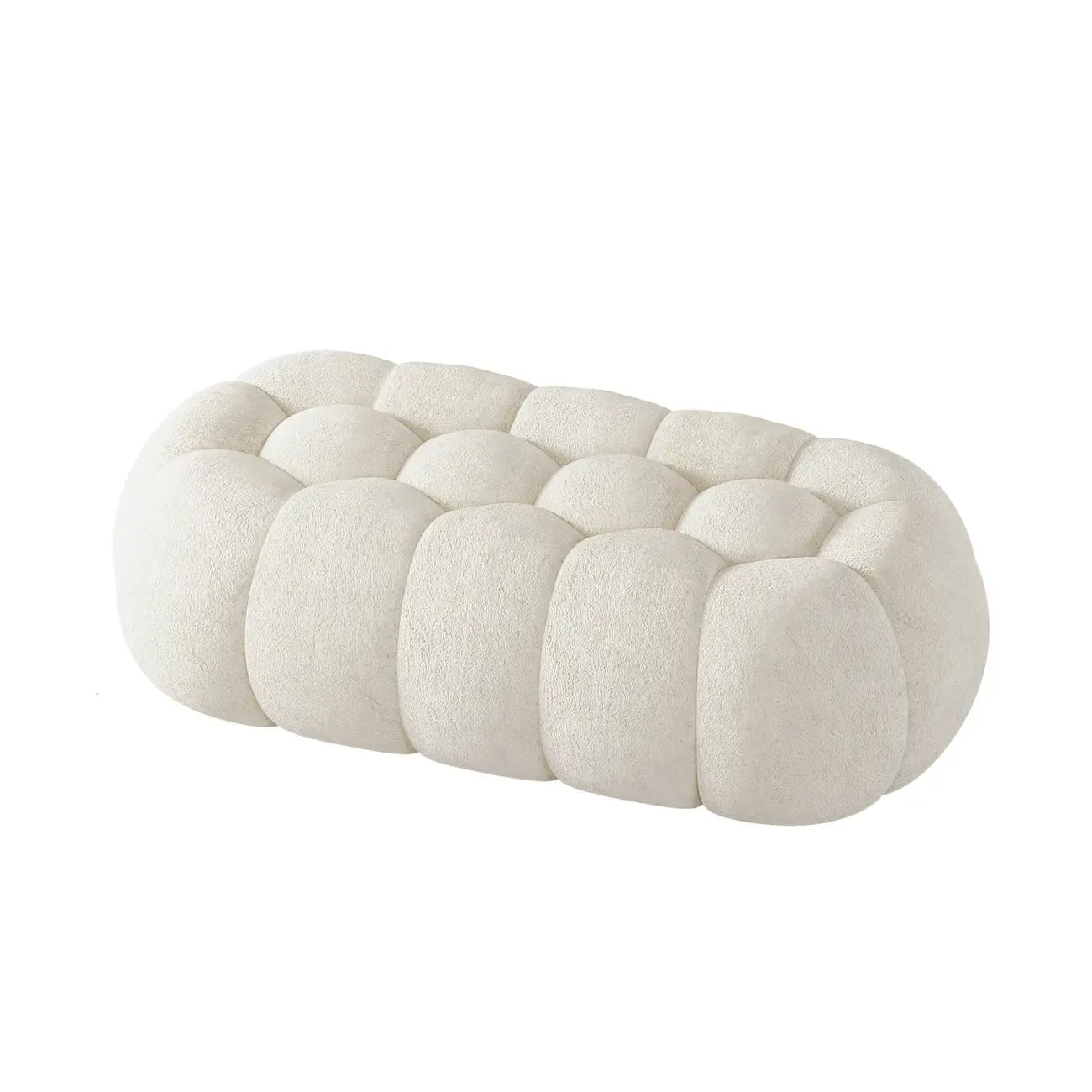 Banc de chambre contemporain en forme de nuage, recouvert de tissu