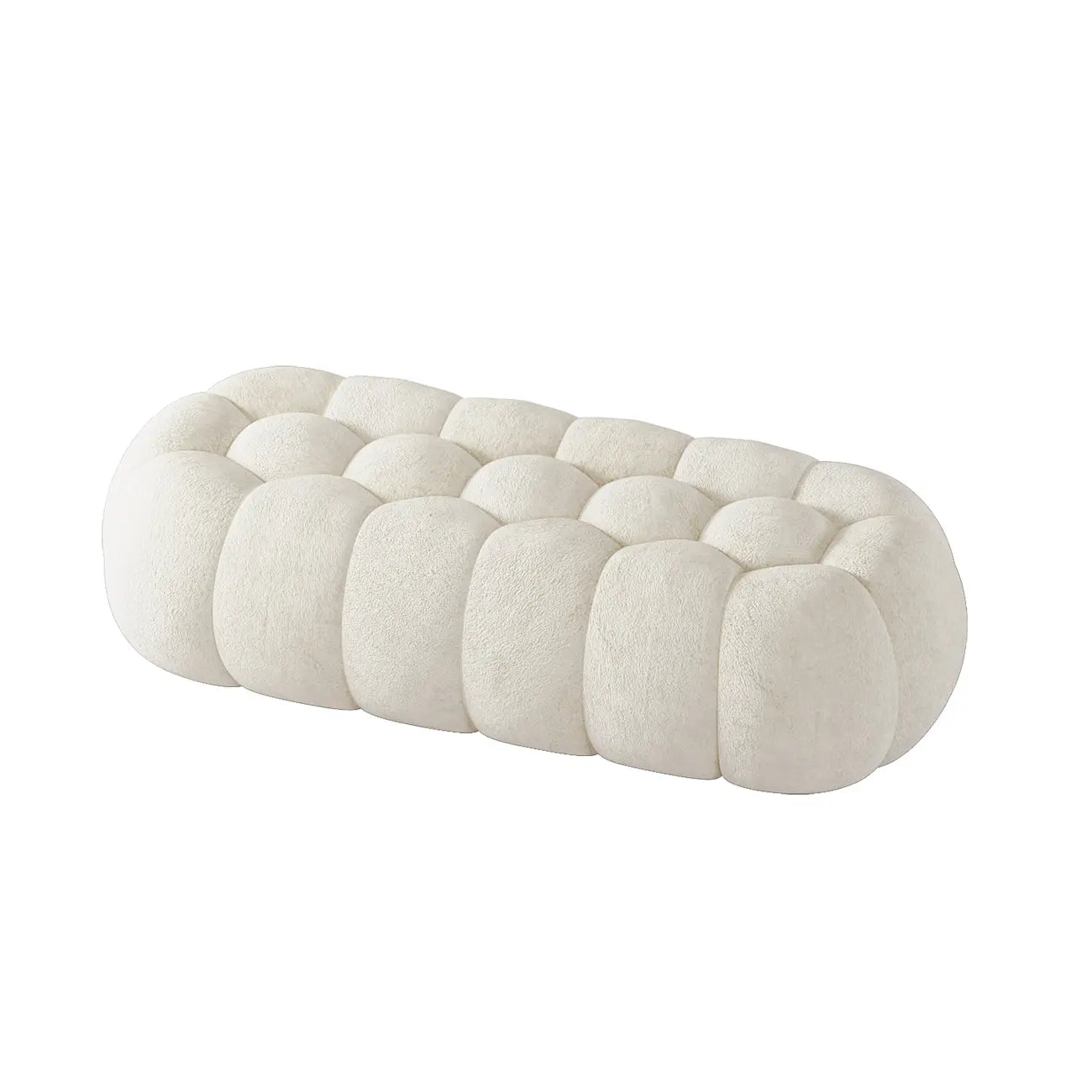 Banc de chambre contemporain en forme de nuage, recouvert de tissu