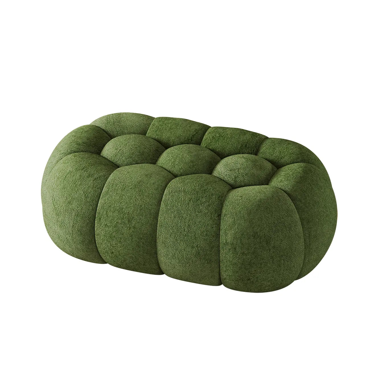Banc de chambre contemporain en forme de nuage, recouvert de tissu