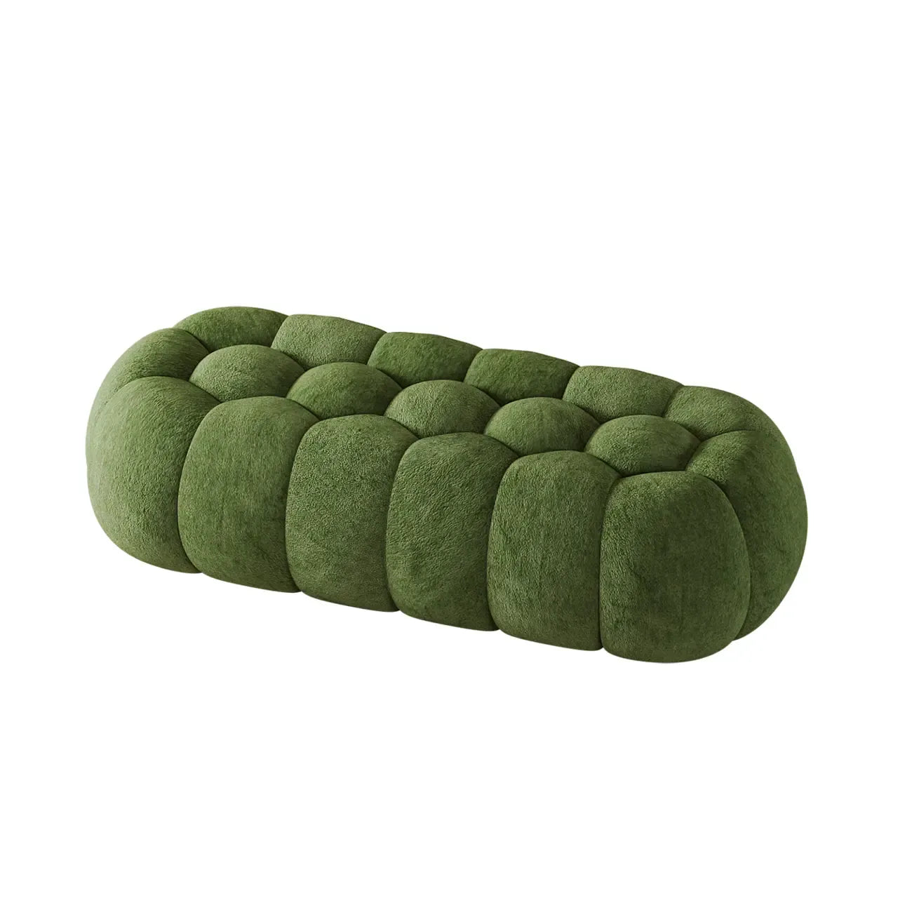 Banc de chambre contemporain en forme de nuage, recouvert de tissu